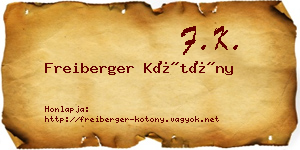 Freiberger Kötöny névjegykártya
